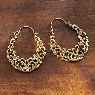 Egyptian Arabesque Gold Earrings
